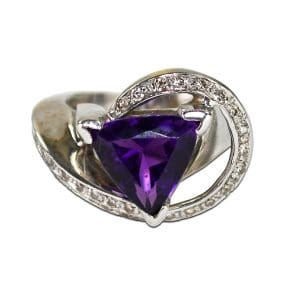 Amethyst and Diamond Cocktail Ring