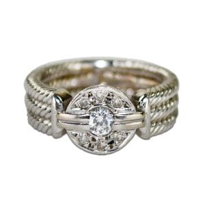 Cubic Zirconia and Diamond Ring