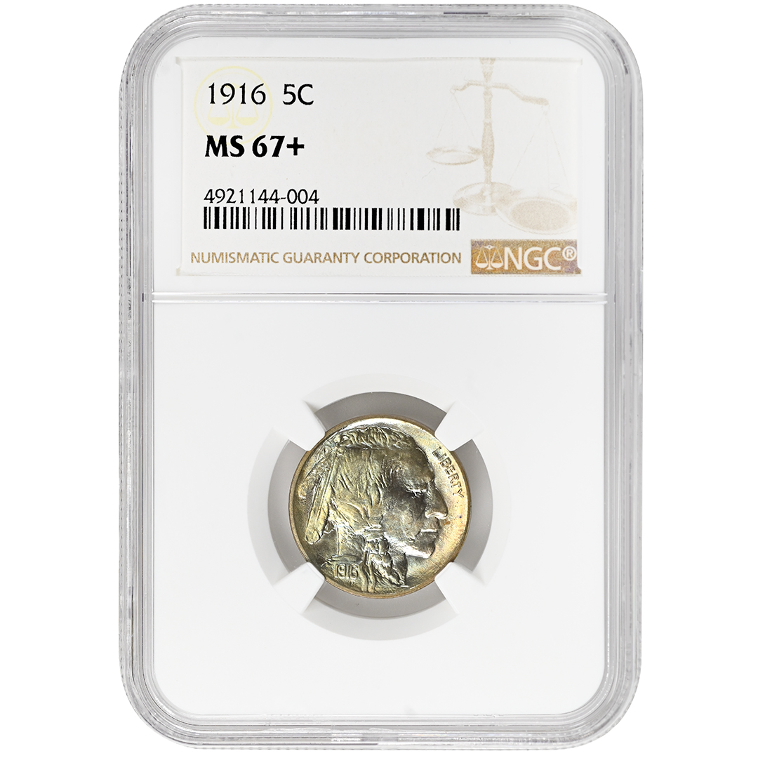 1916 5C Buffalo Nickel NGC MS67+
