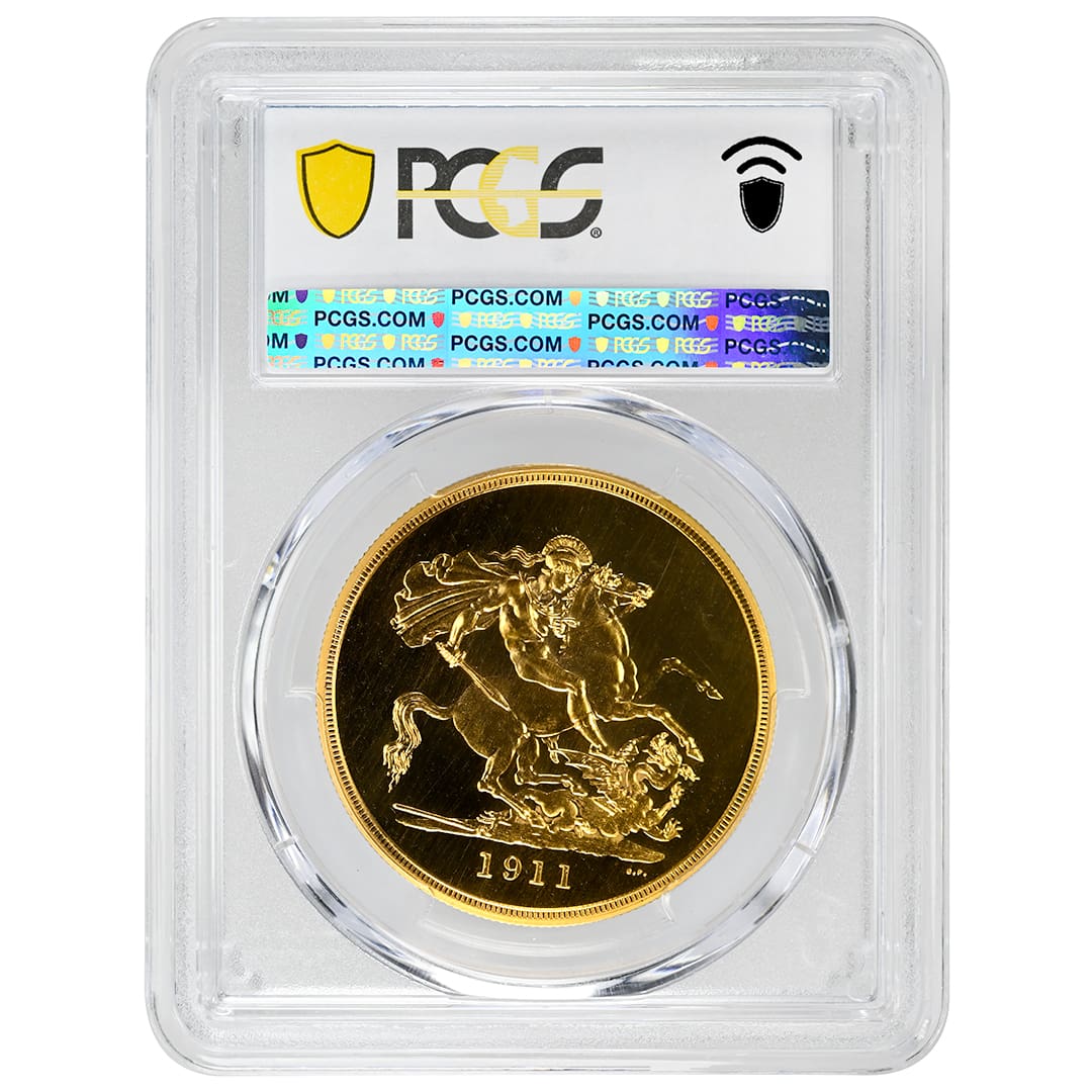 1911 5 Sovereign GREAT BRITAIN PCGS PR65+ George V