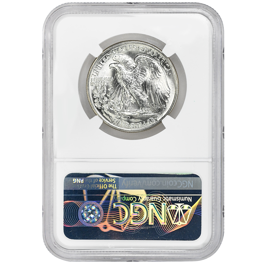 1943 50C Walking Liberty Half Dollar NGC MS68 - Tangible Investments