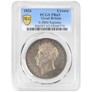 1826 Crown Great Britain, PCGS PR63 Septimo 