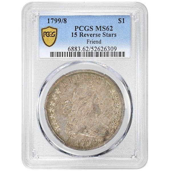 1799/8 $1 Draped Bust Dollar, 15 Reverse Stars