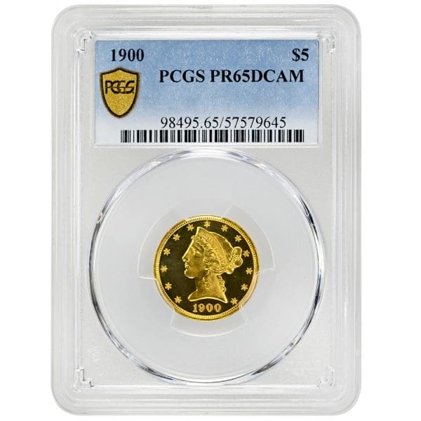 1900 $5 Liberty Head PCGS PR65DCAM
