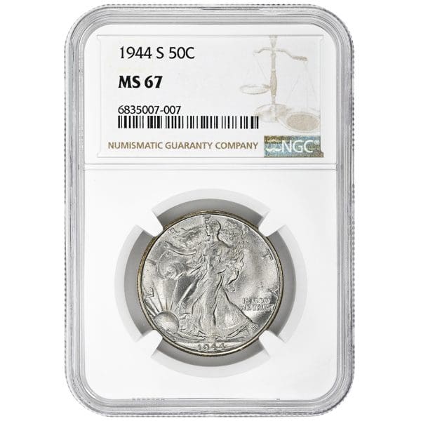 1944-S 50C Walking Liberty Half Dollar NGC MS67