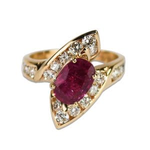 GIA Certified Ruby and Diamond Ring