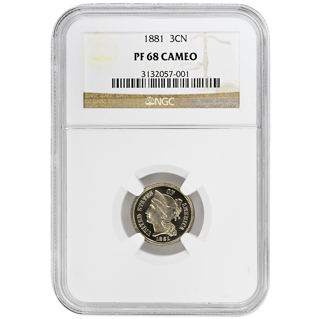 1881 3CN Three Cent Nickel NGC PF68CAM