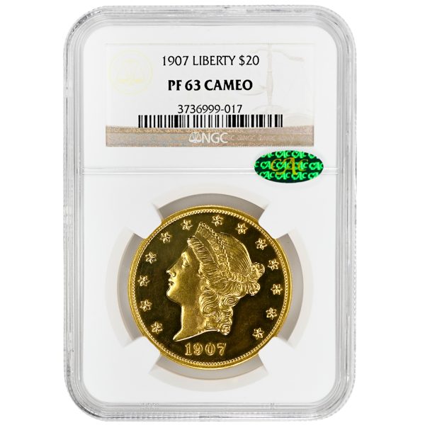 1907 $20 Liberty Head NGC PF63CAM CAC