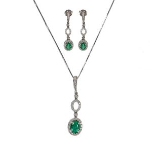 Emerald and Diamond Jewelry Set