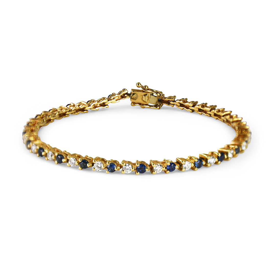 Diamond and Sapphire Tennis Bracelet