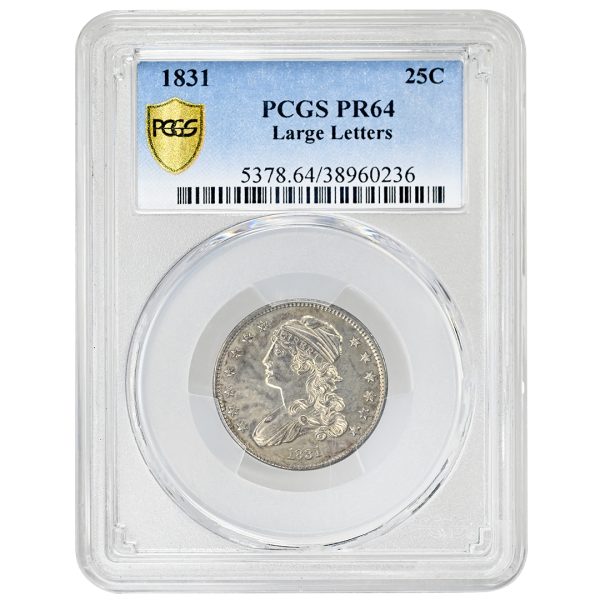 1831 25C Capped Bust Quarter PCGS PR64, Large Letters