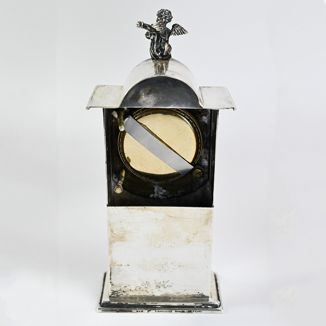 Sterling Silver Watch Display Case with Elgin 1948 Pocket Watch - Image 5