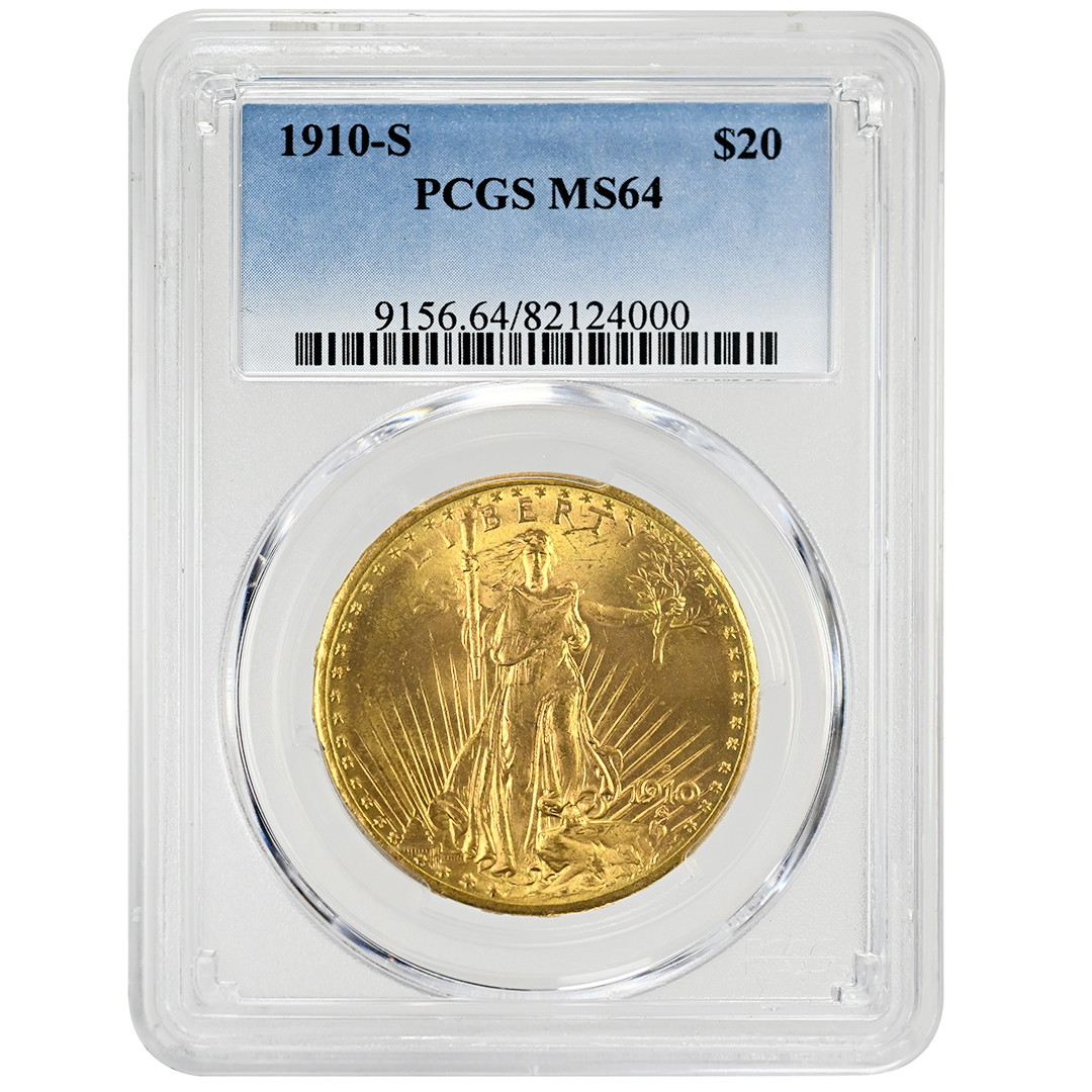 1910-S $20 St. Gaudens PCGS MS64 - Tangible Investments