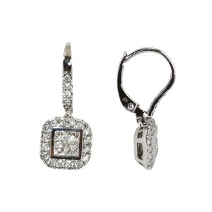 Diamond Cluster Dangle Earrings