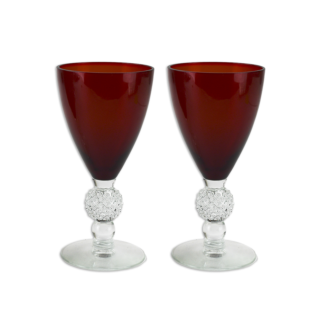 Morgantown Golf Ball Ruby Water Goblet