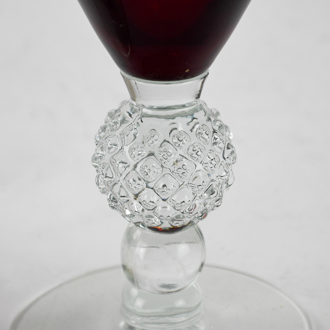 Set of 2 Morgantown Golf Ball Ruby Water Goblet 6 3/4" - Image 2
