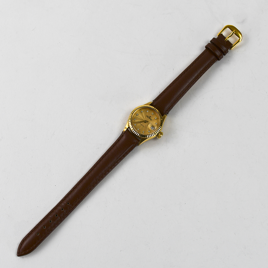 18K Yellow Gold Croton Diamond Dial Watch 26mm - Image 6