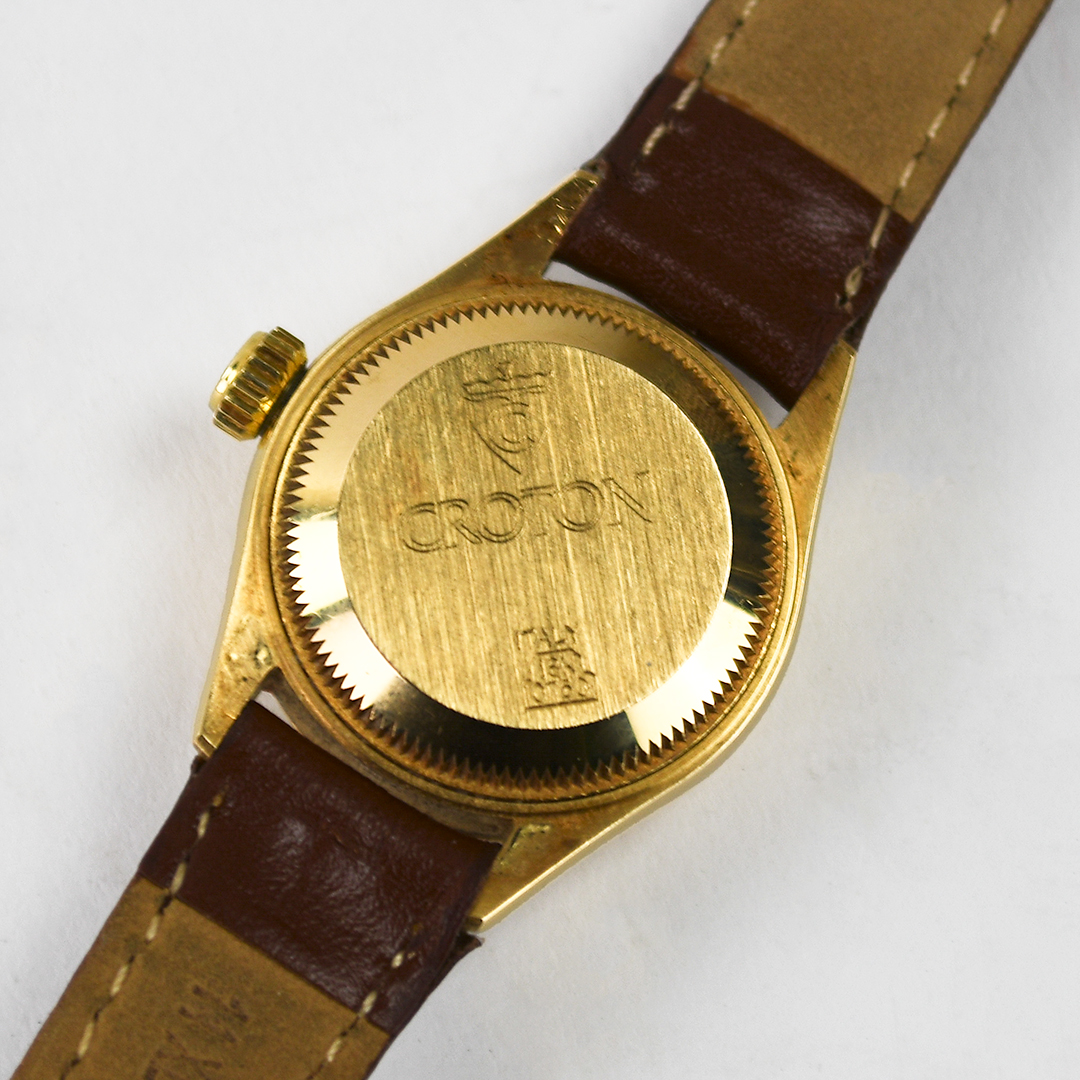 18K Yellow Gold Croton Diamond Dial Watch 26mm - Image 8