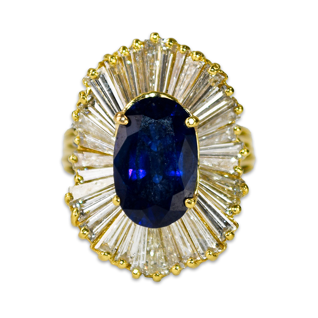 Lab-Grown Sapphire and Diamond Ring