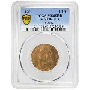 1901 1/2D, Victoria PCGS MS65RD