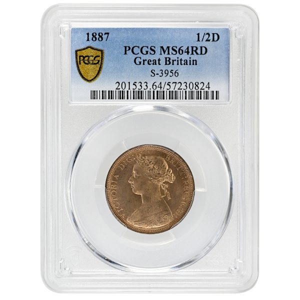 1887 1/2D Victoria, PCGS MS64RD