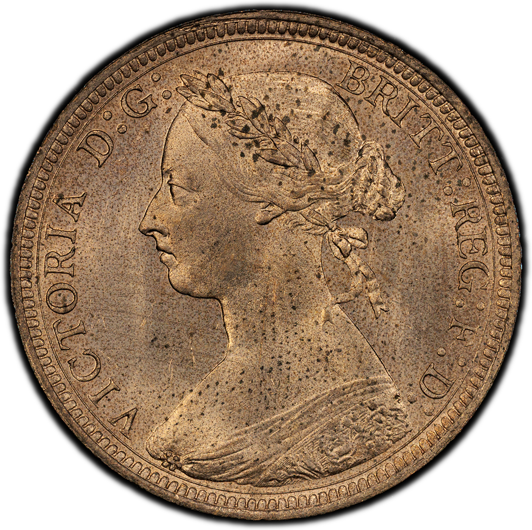 1887 1/2D Victoria Rare Coin, PCGS MS64RD