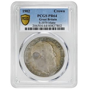 1902 Crown Matte Crown PCGS PR64, Edward VII