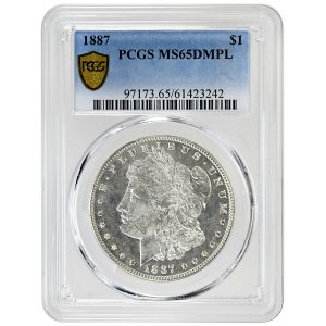 1887 $1 Morgan Dollar Rare Coin PCGS MS65DMPL