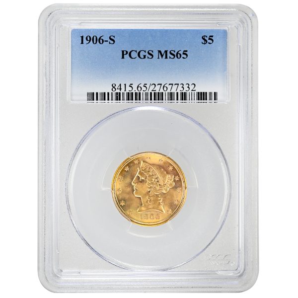 1906-S $5 Liberty Head PCGS MS65