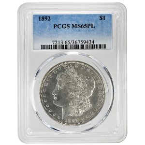 1892 $1 Morgan Dollar Rare Coin PCGS MS65PL