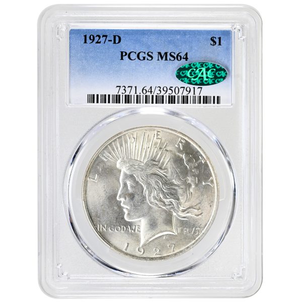 1927-D $1 Peace Dollar PCGS MS64 CAC