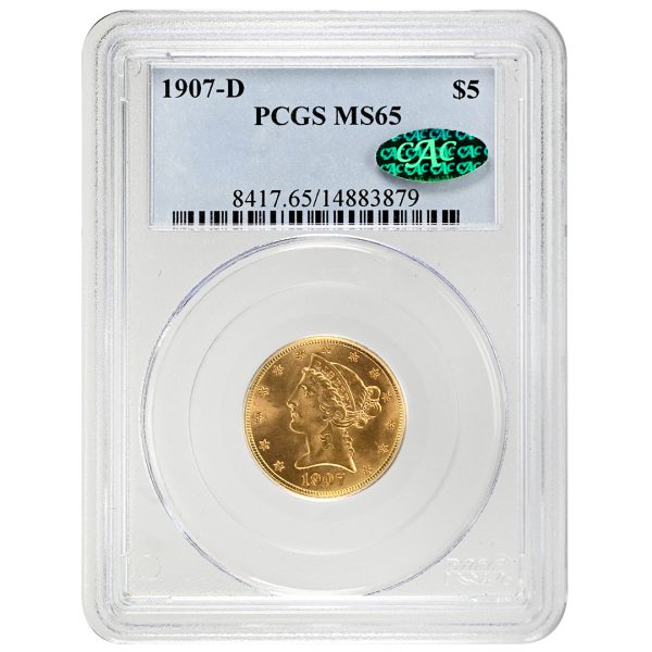 1907-D $5 Liberty Head PCGS MS65 CAC