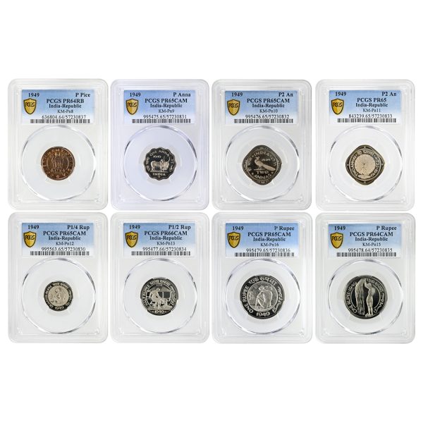 1940 India Republic Silver Proof Set of Eight