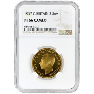 1937 2 Pounds Great Britain, NGC PF66CAM, George VI