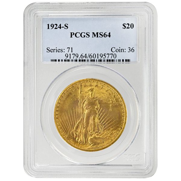 1924-S $20 St. Gaudens PCGS MS64