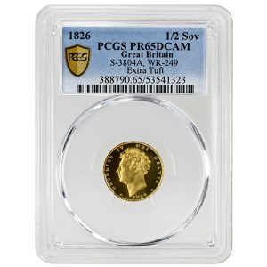 1826 1/2 Sovereign, PCGS PR65DCAM George IVĀ