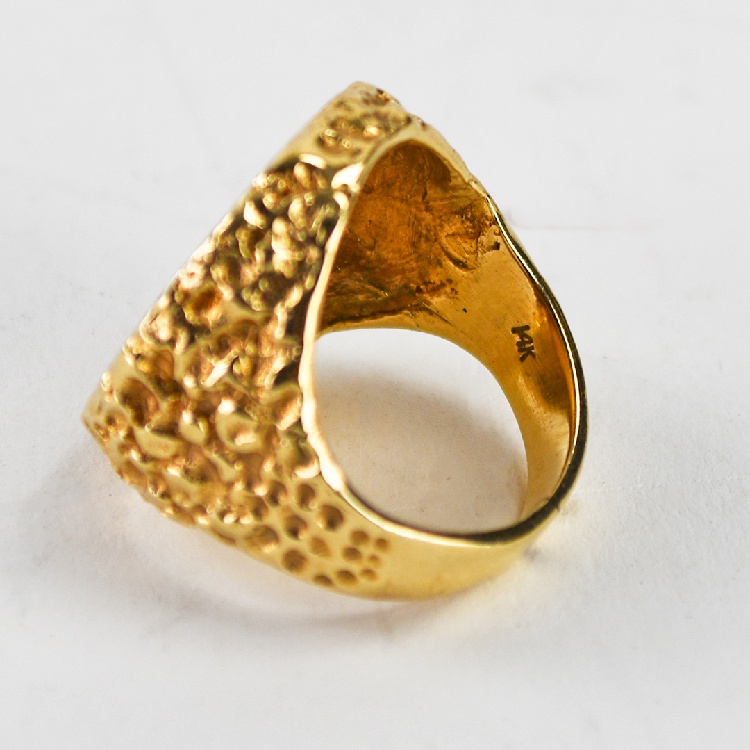 10K Yellow Gold Mexico Gold 5 Peso Ring 12g - Image 7
