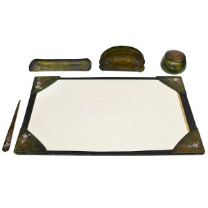 Heintz Art Metal Shop Sterling on Bronze Desk Set