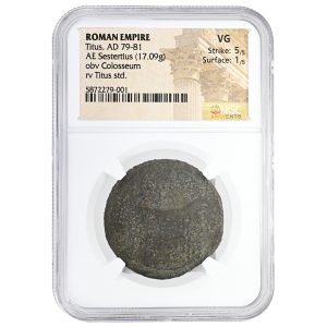 Roman Empire, Titus (AD 79–81) AE Sestertius with Colosseum Reverse