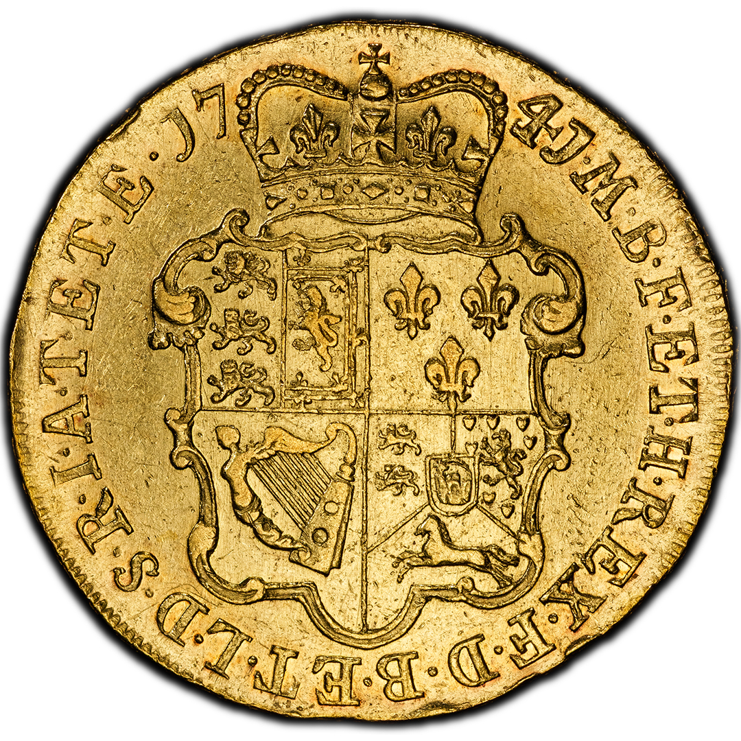 1741 5 GuineasĀ George II PCGS AU53