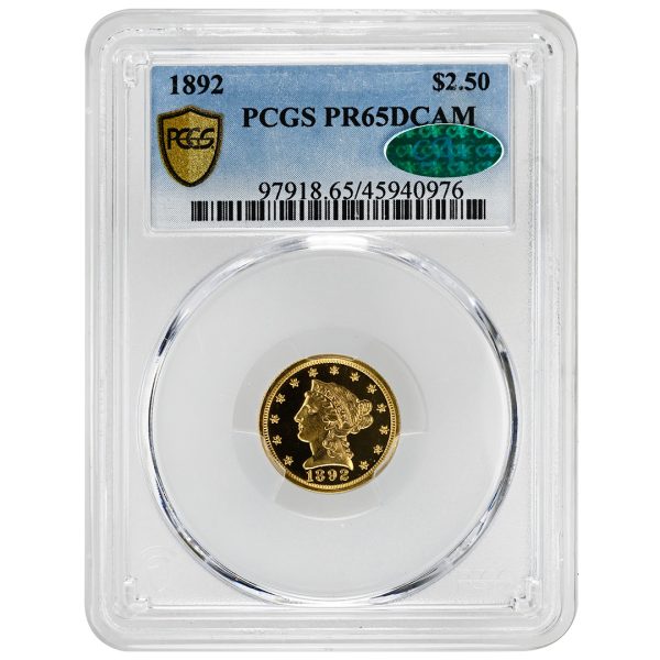 1892 $2.50 Liberty Head PCGS PR65DCAM