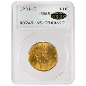 1901-S $10 Liberty Head Rare Coin PCGS MS65 CAC