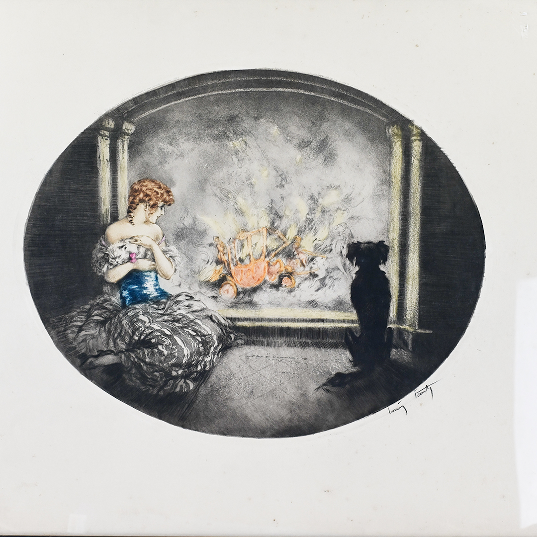 Louis Icart 1927 Etching Cinderella - Image 2