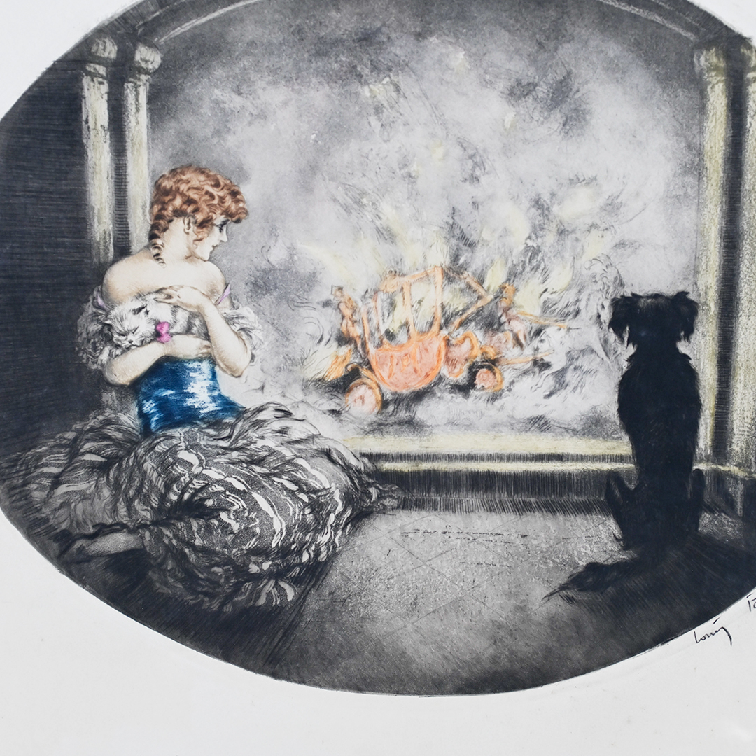 Louis Icart 1927 Etching Cinderella - Image 3