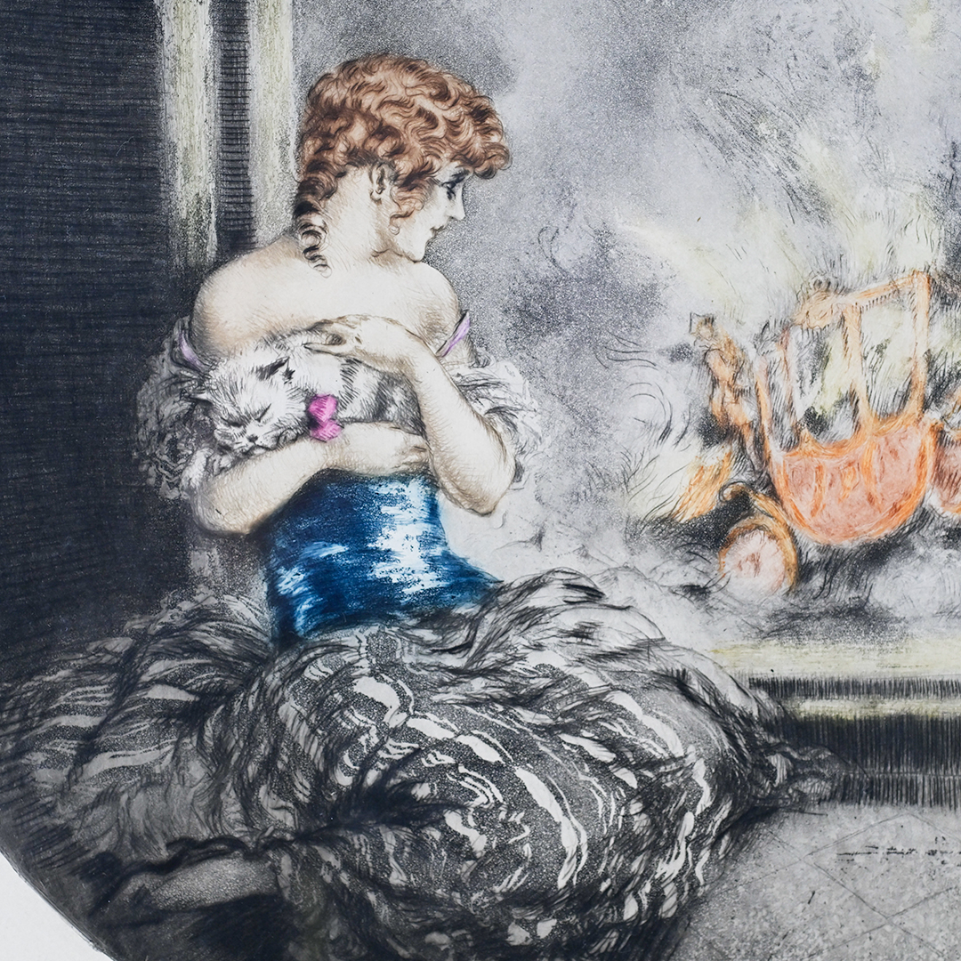 Louis Icart 1927 Etching Cinderella - Image 7