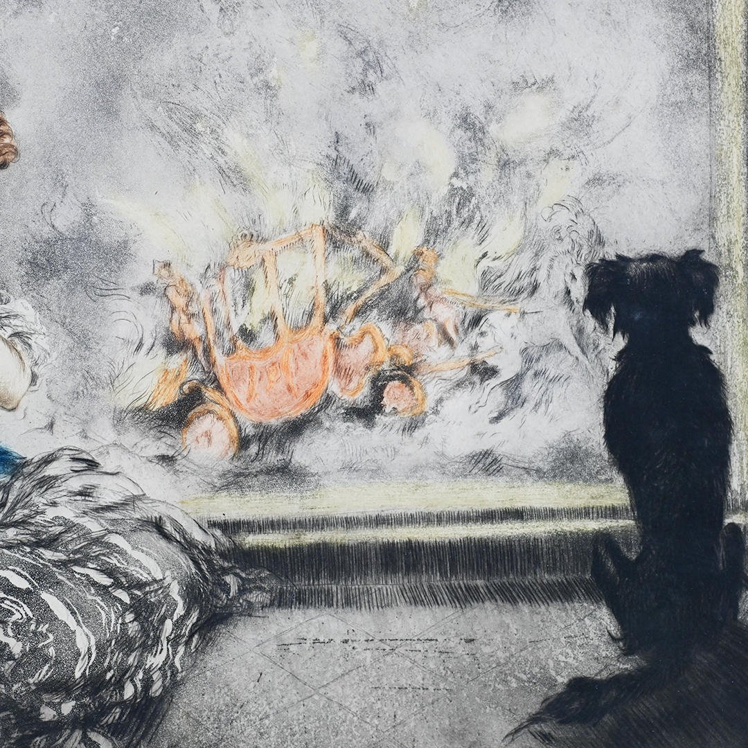 Louis Icart 1927 Etching Cinderella - Image 8