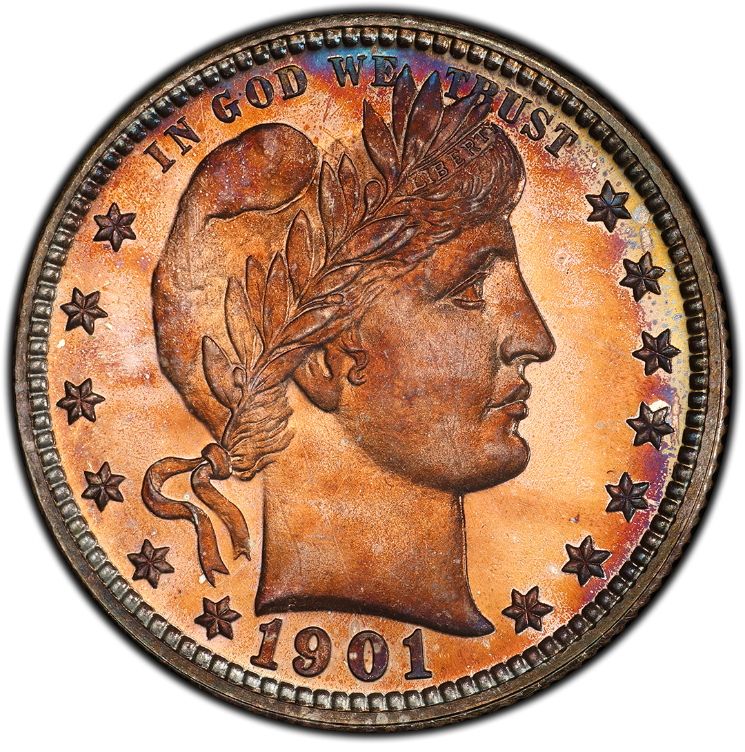 1901 25C Barber Quarter Rare Coin PCGS PR67