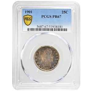 1901 25C Barber Quarter Rare Coin PCGS PR67