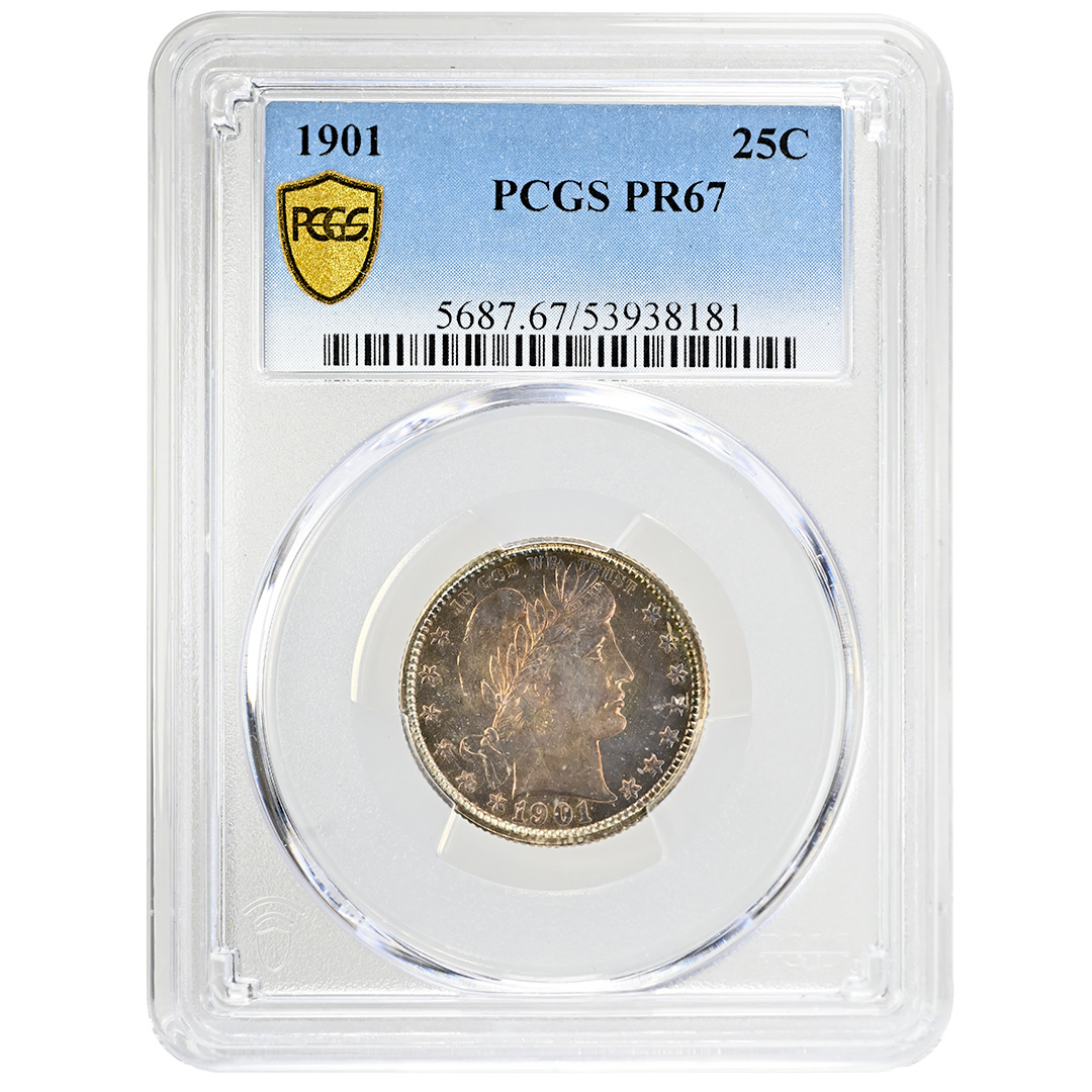 1901 25C Barber Quarter Rare Coin PCGS PR67