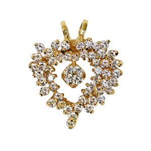 Diamond Cluster Heart Pendant